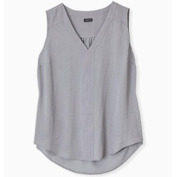Torrid Charmeuse Frost Grey Tank 0 Large - Picture 1 of 10